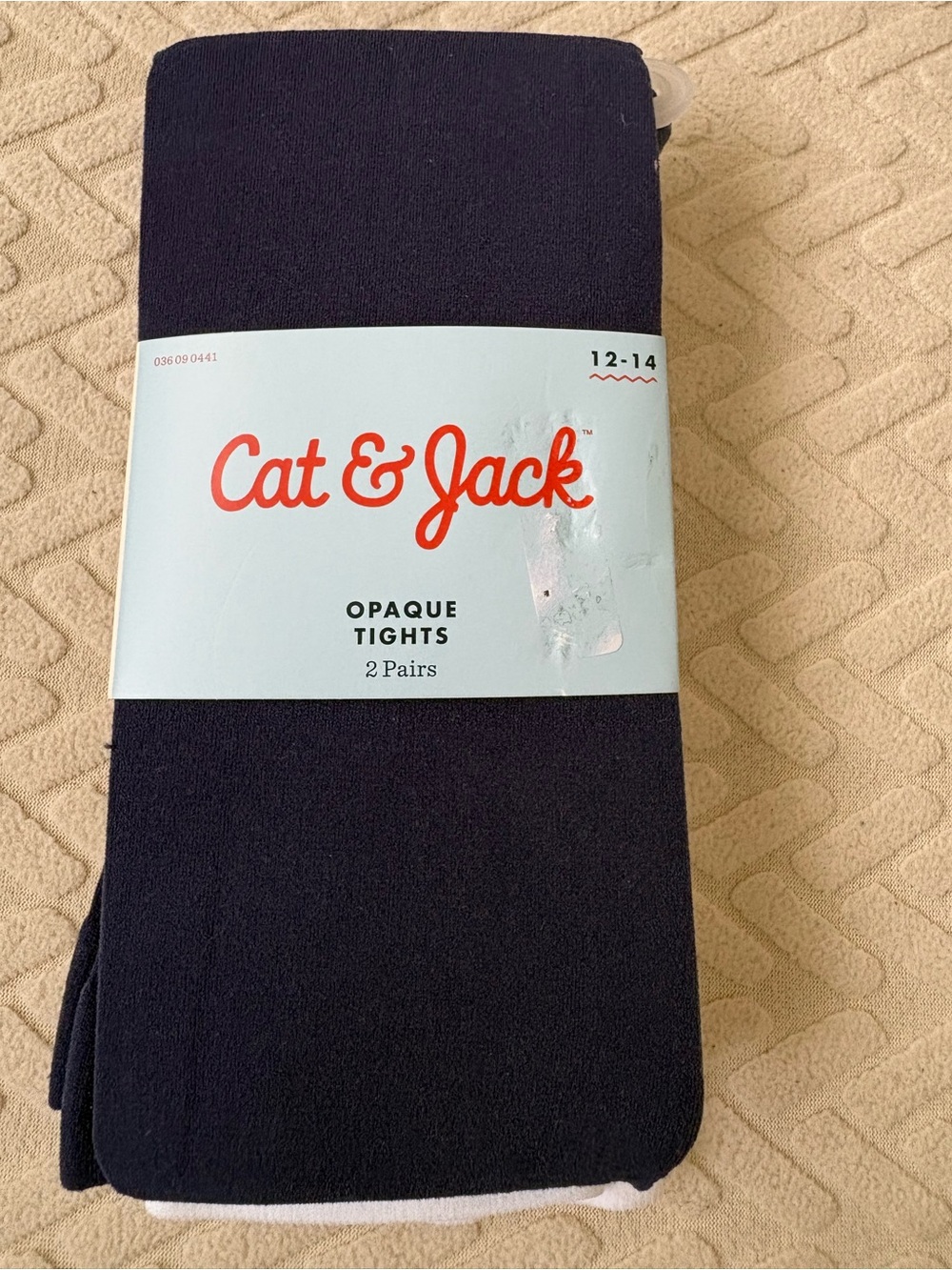 Target Cat & Jack Girls Opaque Tights – Navy & White (2 Pairs) New (12-14)